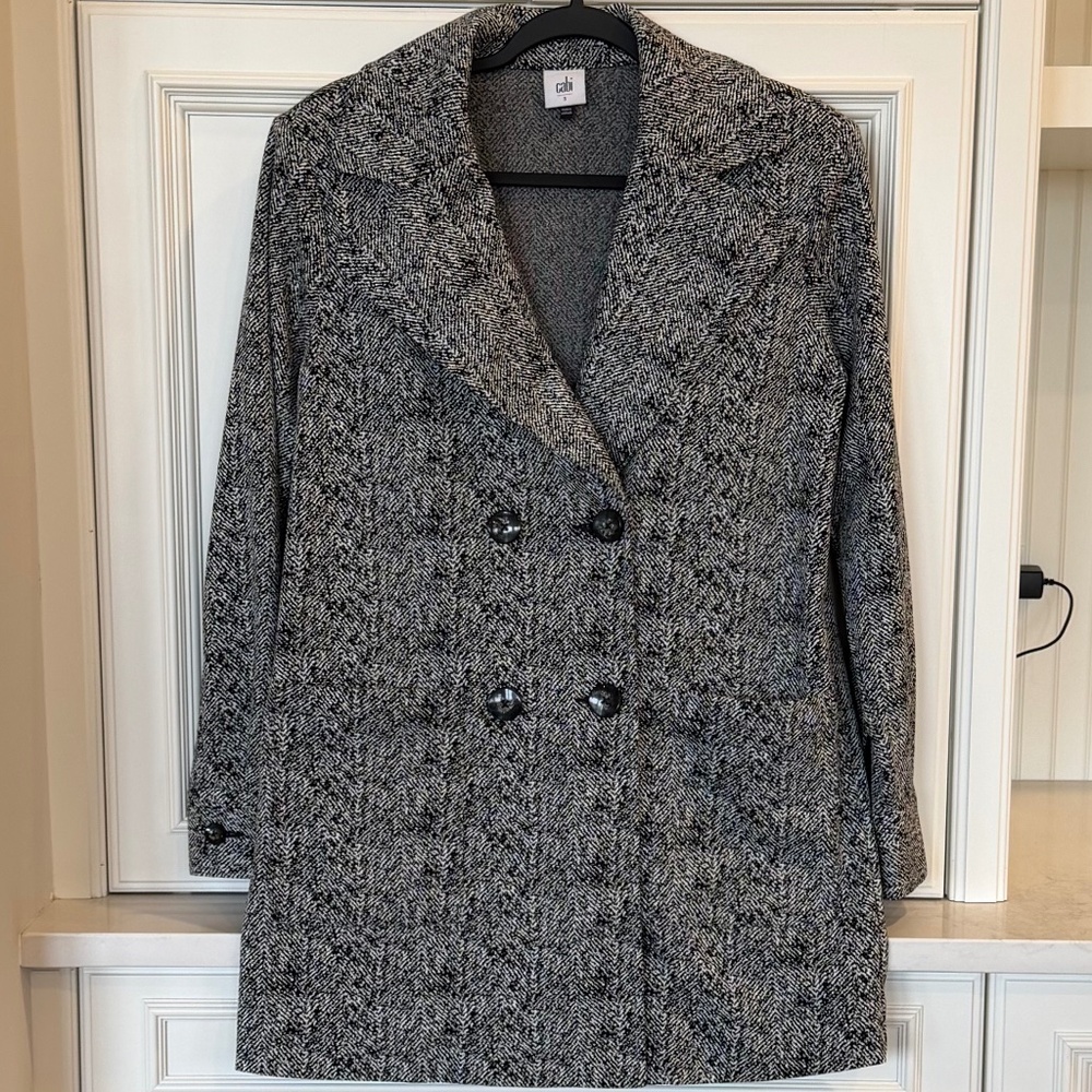 Cabi Agent Jacket – Classic Tweed Double-Breasted Blazer-SZ Small